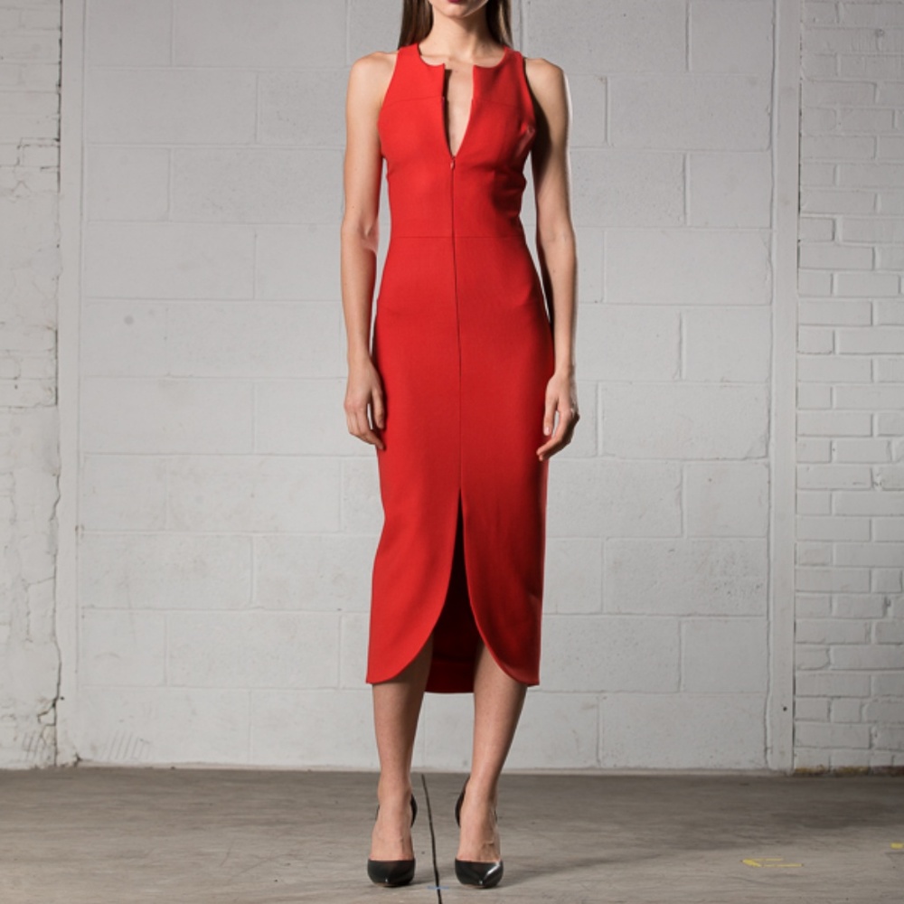 NWT Olga Pastyrnak Red Elynora Dress, retails $488